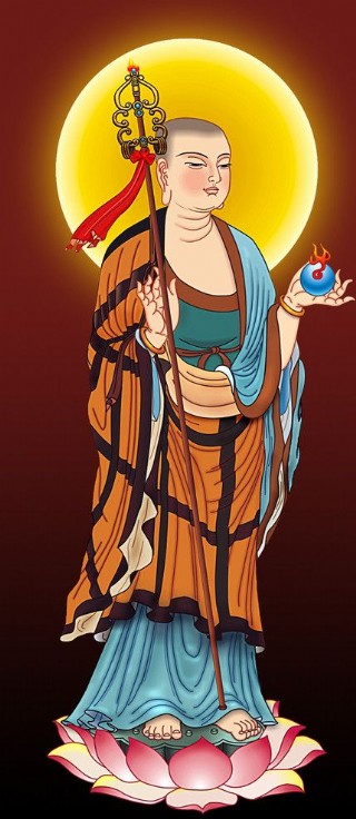 地藏王菩萨高清矢量插画设计图